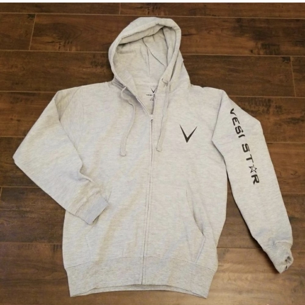 Cotton Hoodie, Zipper, Front Pockets heavy fleece lined